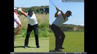 Jon Rahm golf swing  Long Iron faceon amp downtheline July 2017 [upl. by Nadiya]