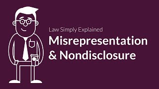 Misrepresentation and Nondisclosure  Contracts  Defenses amp Excuses [upl. by Harrad241]