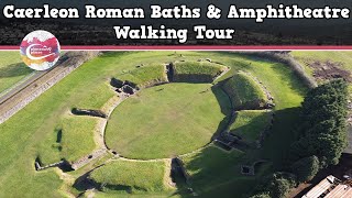 CAERLEON ROMAN BATHS amp AMPHITHEATRE WALES  Walking Tour  Pinned on Places [upl. by Annenn746]