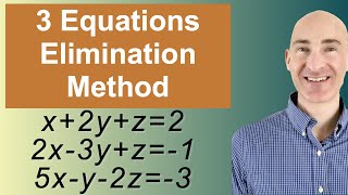 Solving Systems of 3 Equations Elimination [upl. by Seroled]