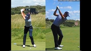 Justin Thomas golf swing  Long Iron faceon amp downtheline July 2017 [upl. by Papageno]