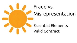 Fraud vs Misrepresentation  Other Essential Elements of a Valid Contract  CA CPT  CS amp CMA [upl. by Terese763]